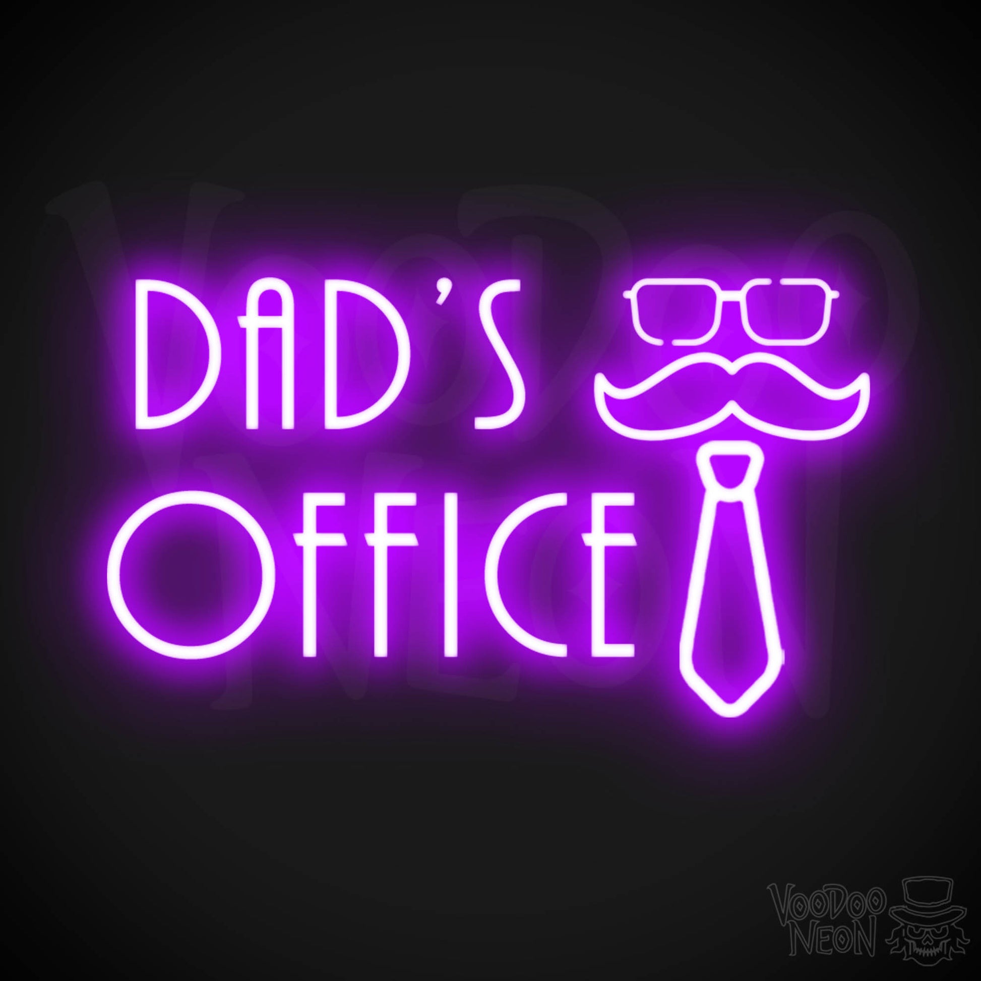 Dads Office Neon Sign - Neon Dads Office Sign - Neon Wall Art - Color Purple