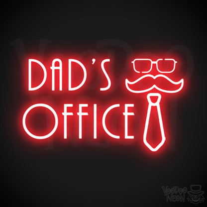 Dads Office Neon Sign - Neon Dads Office Sign - Neon Wall Art - Color Red