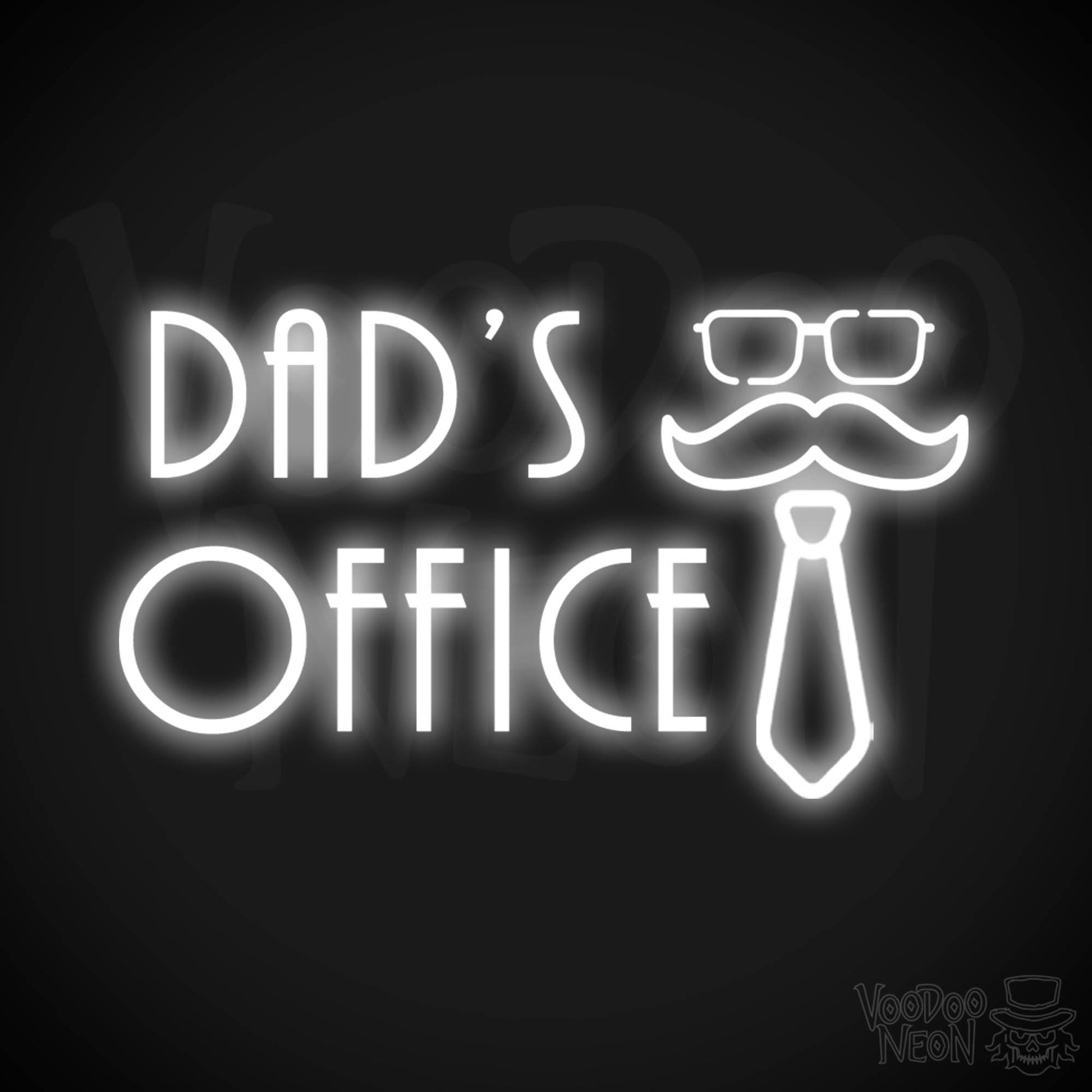 Dads Office Neon Sign - Neon Dads Office Sign - Neon Wall Art - Color White