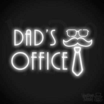 Dads Office Neon Sign - Neon Dads Office Sign - Neon Wall Art - Color White