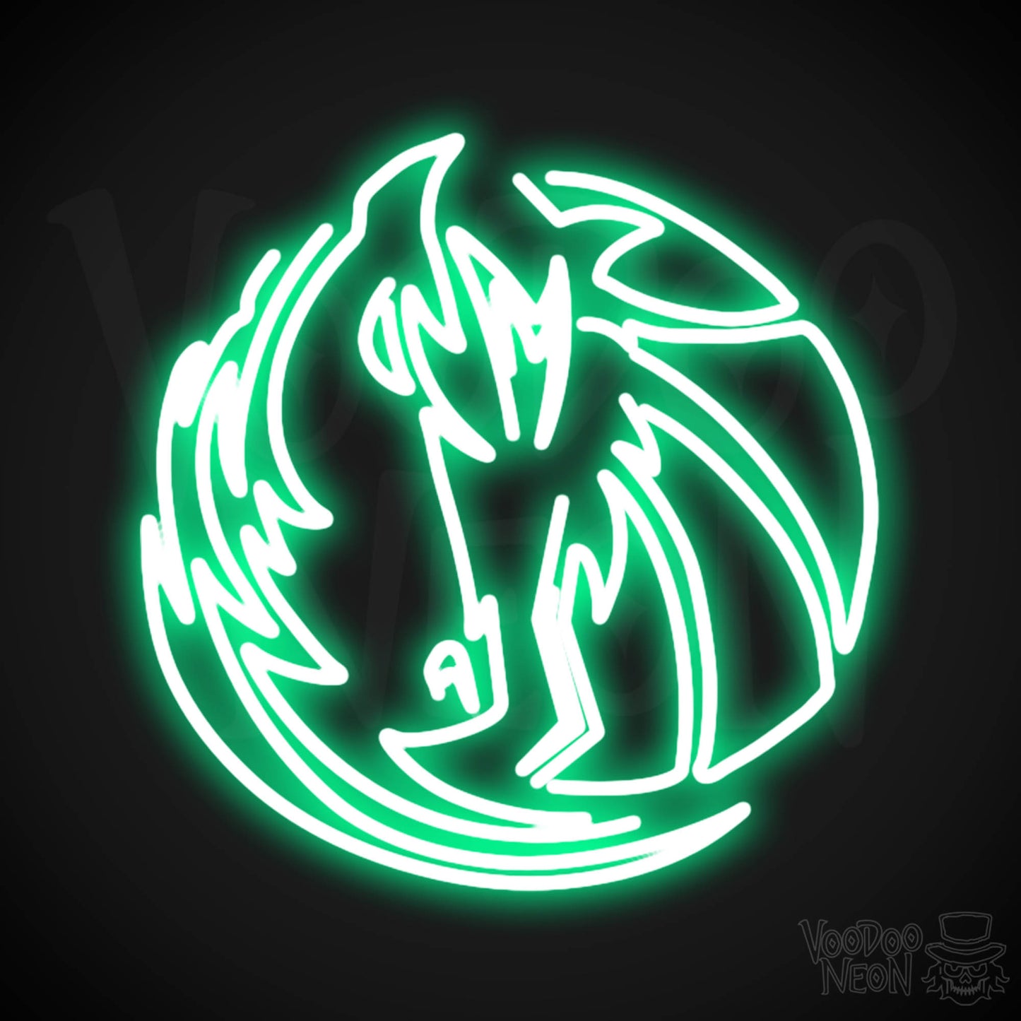 Dallas Mavericks Neon Sign - Dallas Mavericks Sign - Neon Mavericks Wall Art - Color Green