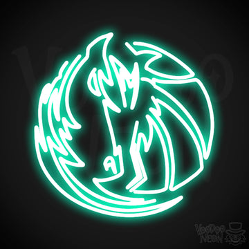 Dallas Mavericks Neon Sign - Dallas Mavericks Sign - Neon Mavericks Wall Art - Color Light Green