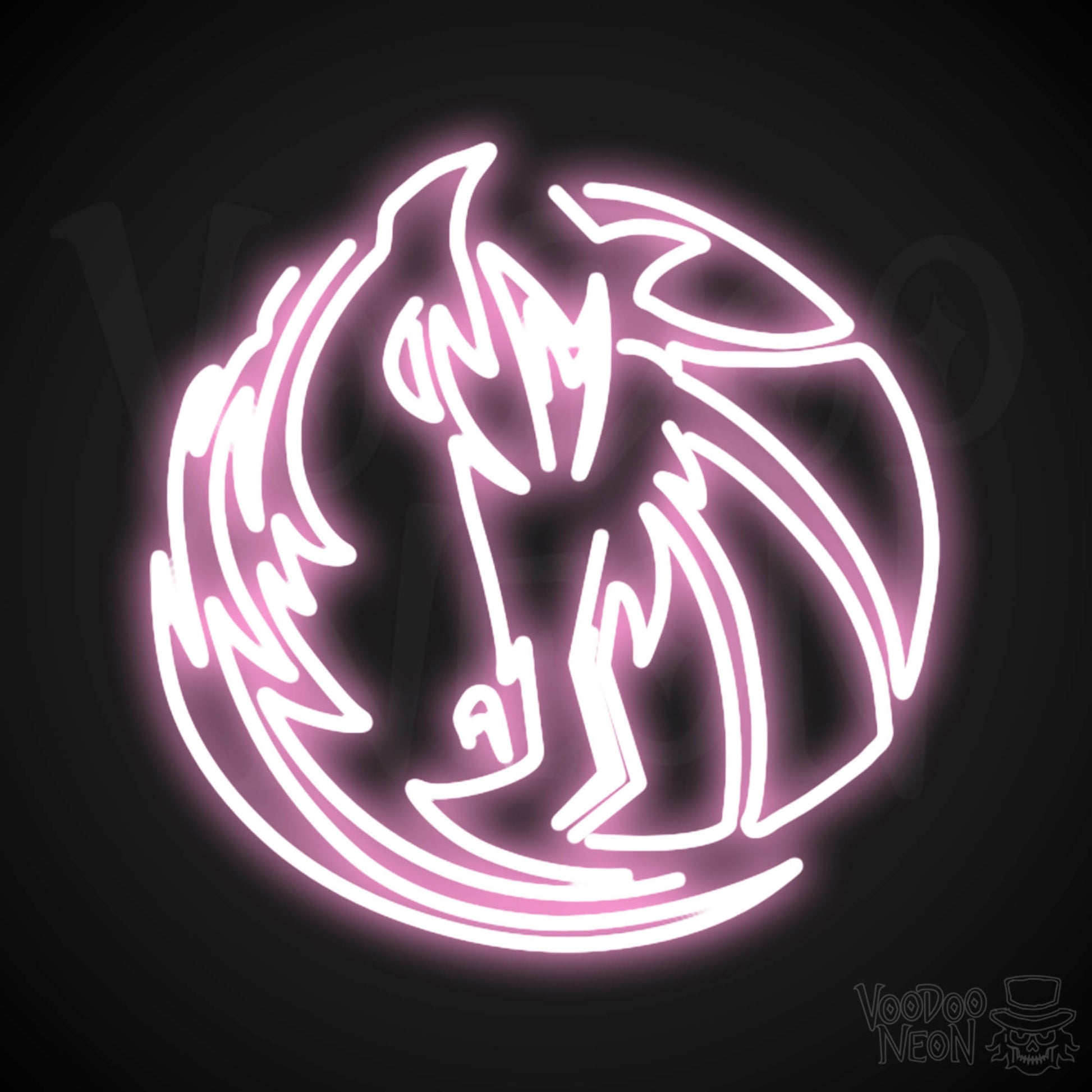 Dallas Mavericks Neon Sign - Dallas Mavericks Sign - Neon Mavericks Wall Art - Color Light Pink