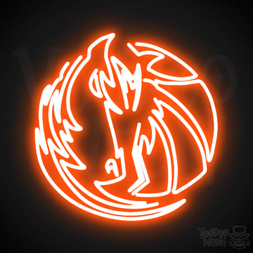 Dallas Mavericks Neon Sign - Dallas Mavericks Sign - Neon Mavericks Wall Art - Color Orange