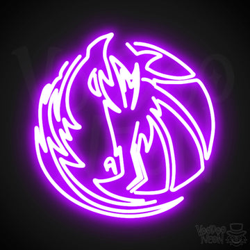 Dallas Mavericks Neon Sign - Dallas Mavericks Sign - Neon Mavericks Wall Art - Color Purple