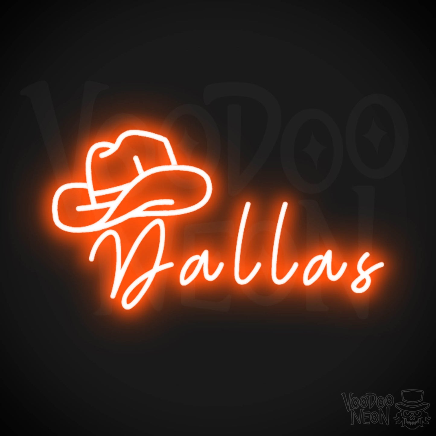 Dallas Neon Sign - Neon Dallas Sign - LED Sign - Color Orange