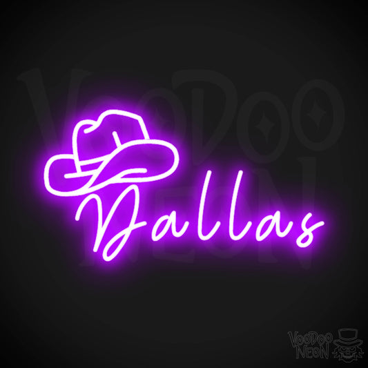 Dallas Neon Sign - Neon Dallas Sign - LED Sign - Color Purple