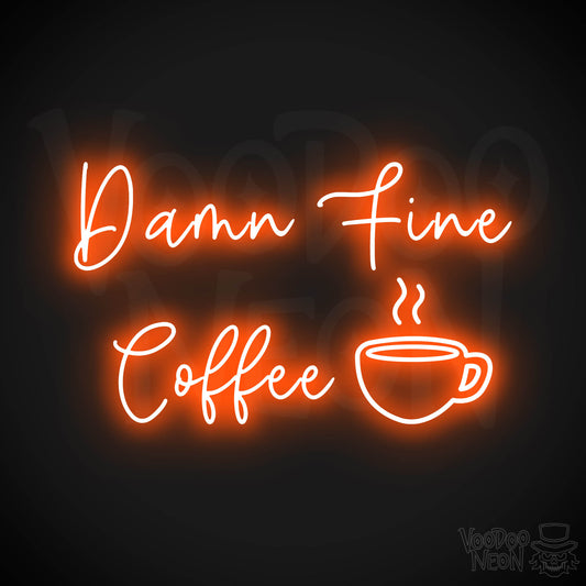 Damn Fine Coffee Neon Sign - Orange