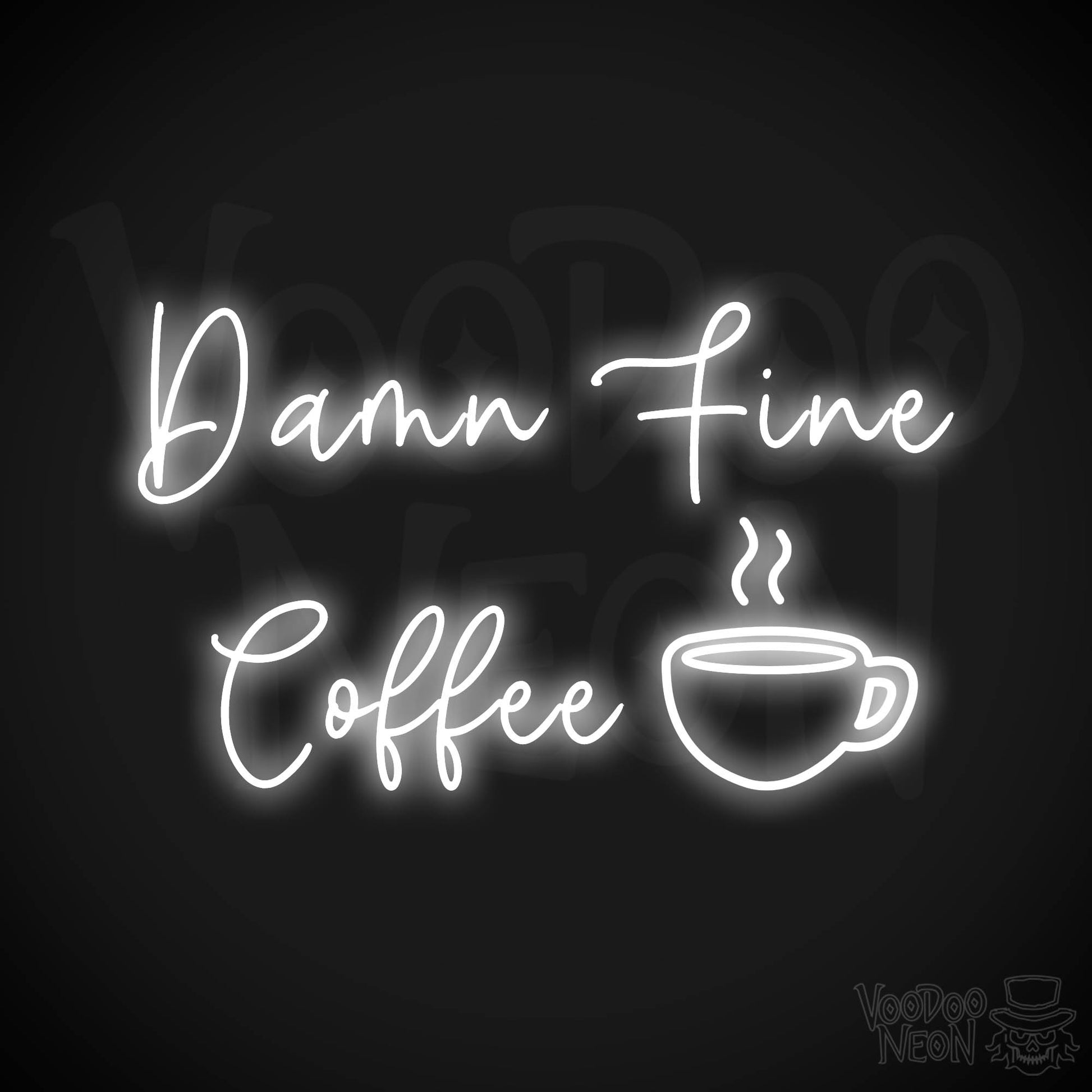 Damn Fine Coffee Neon Sign - White