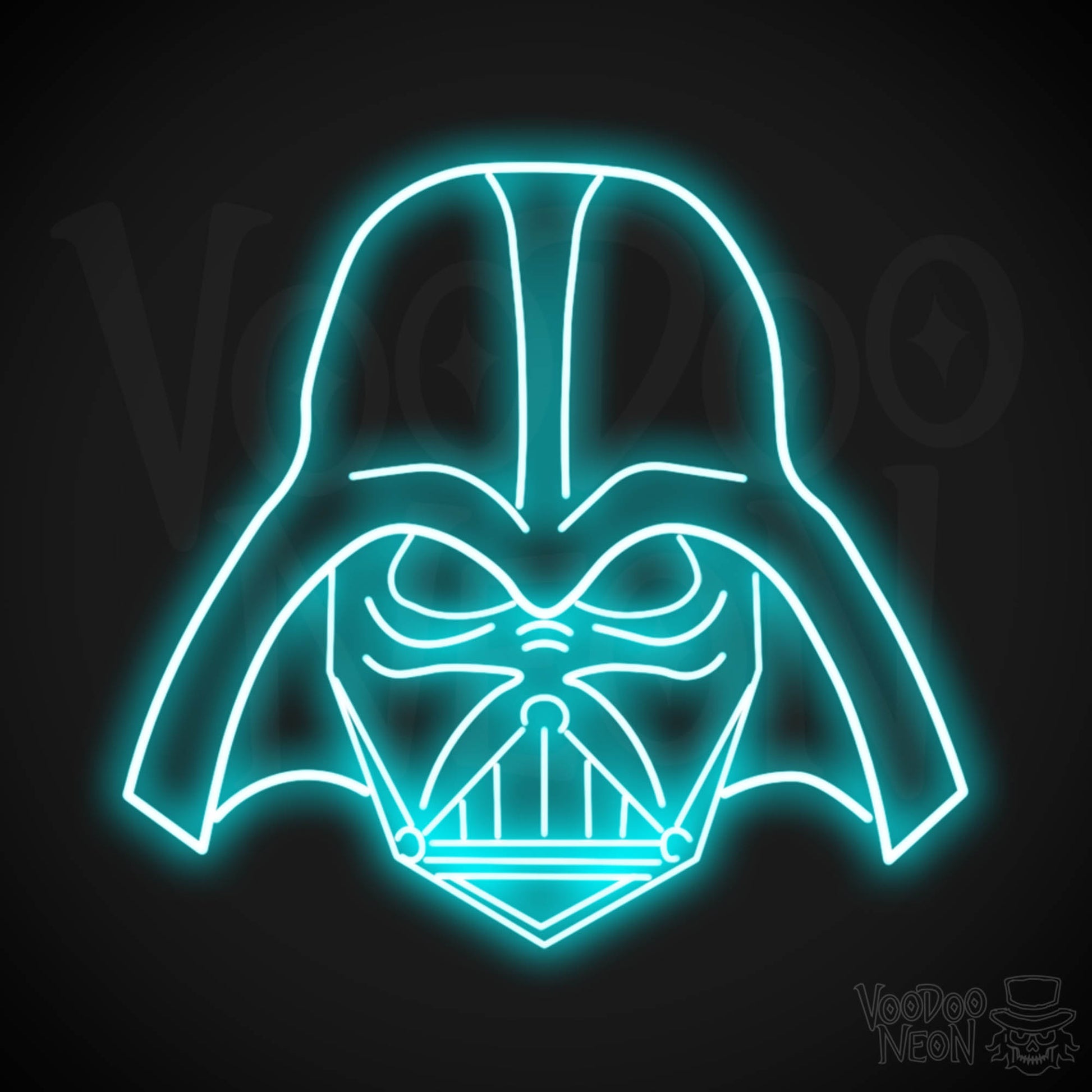 Darth Vader Neon Sign - Neon Darth Vader - Darth Vader LED Light - Color Ice Blue