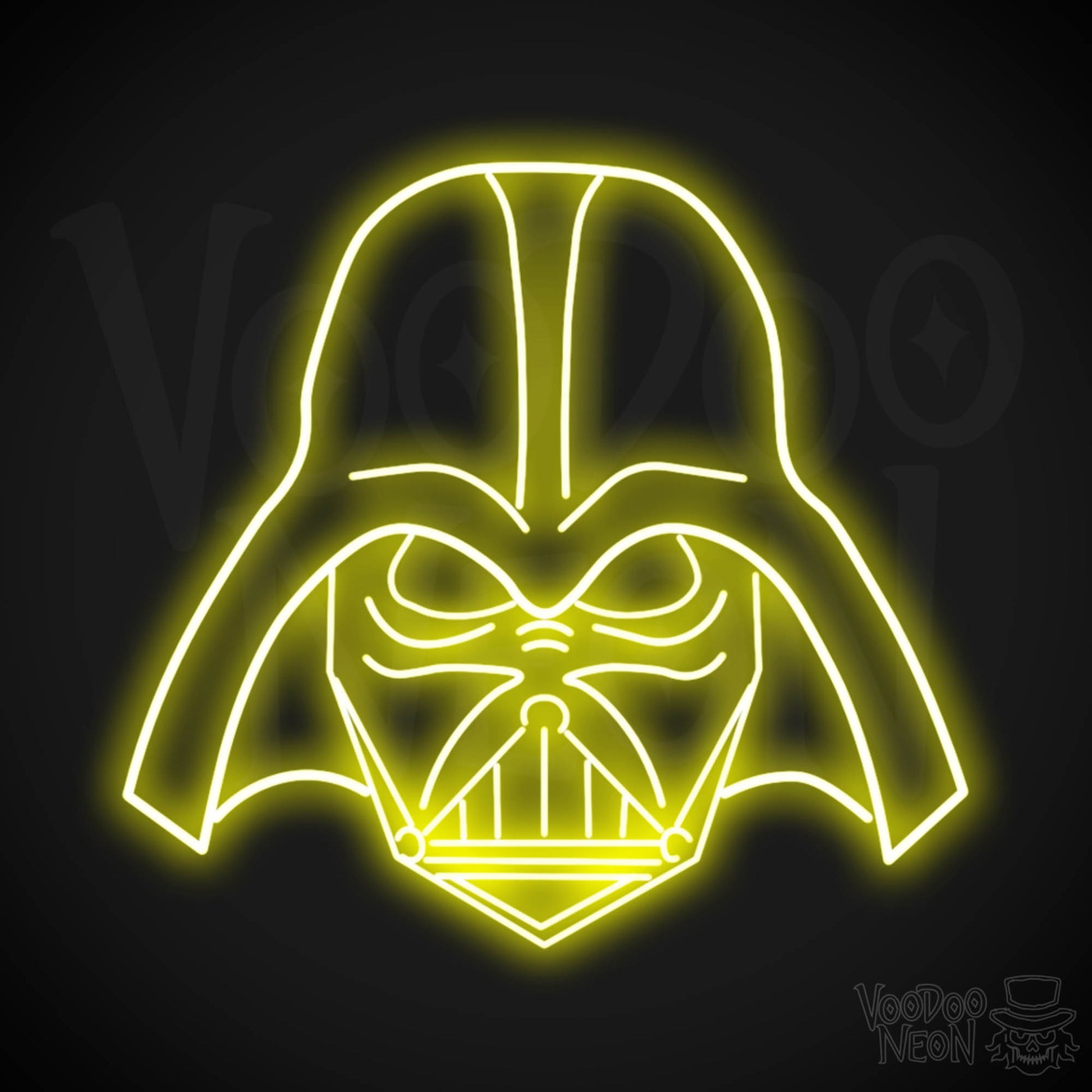 Darth Vader Neon Sign - Neon Darth Vader - Darth Vader LED Light - Color Yellow