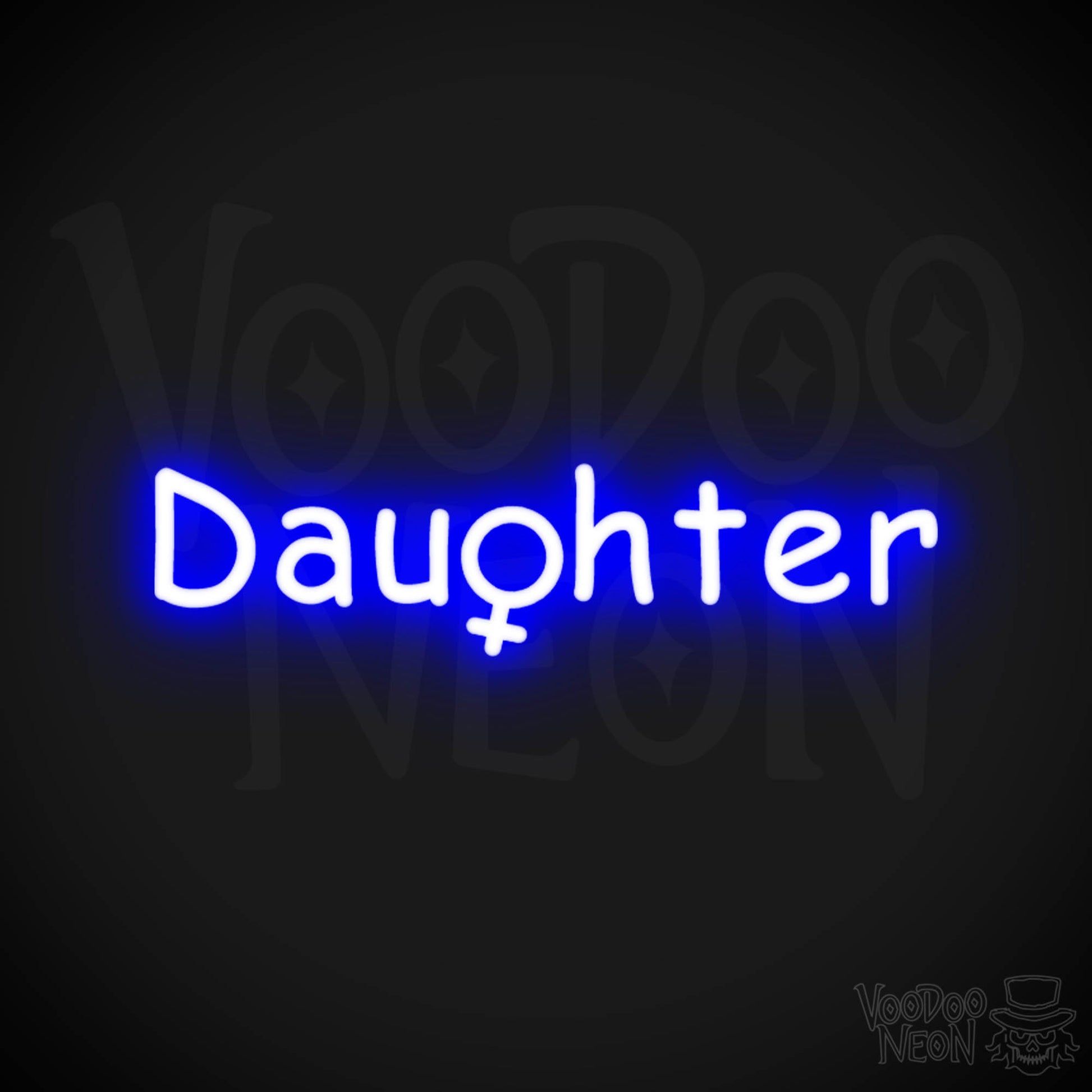 Daughter Neon Sign - Neon Daughter Sign - Kids Bedroom Signs - Color Dark Blue