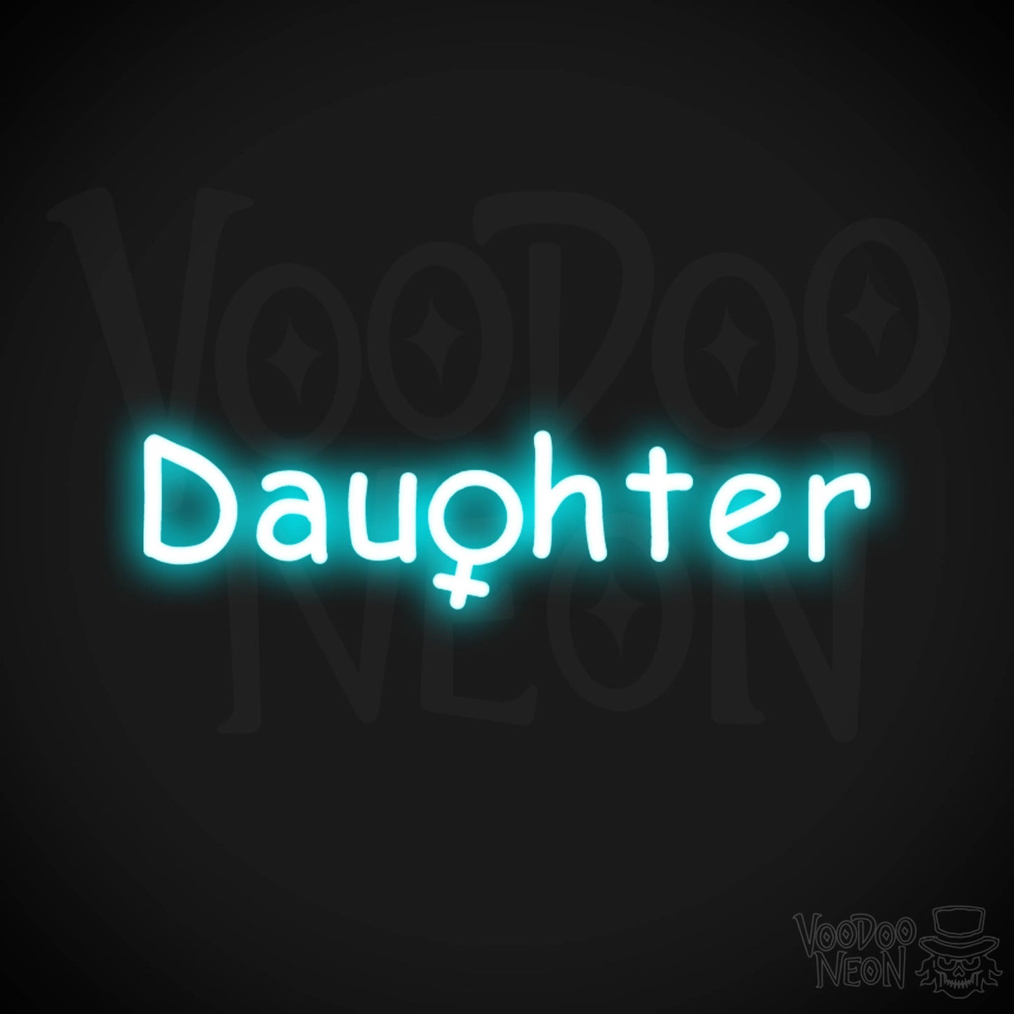 Daughter Neon Sign - Neon Daughter Sign - Kids Bedroom Signs - Color Ice Blue