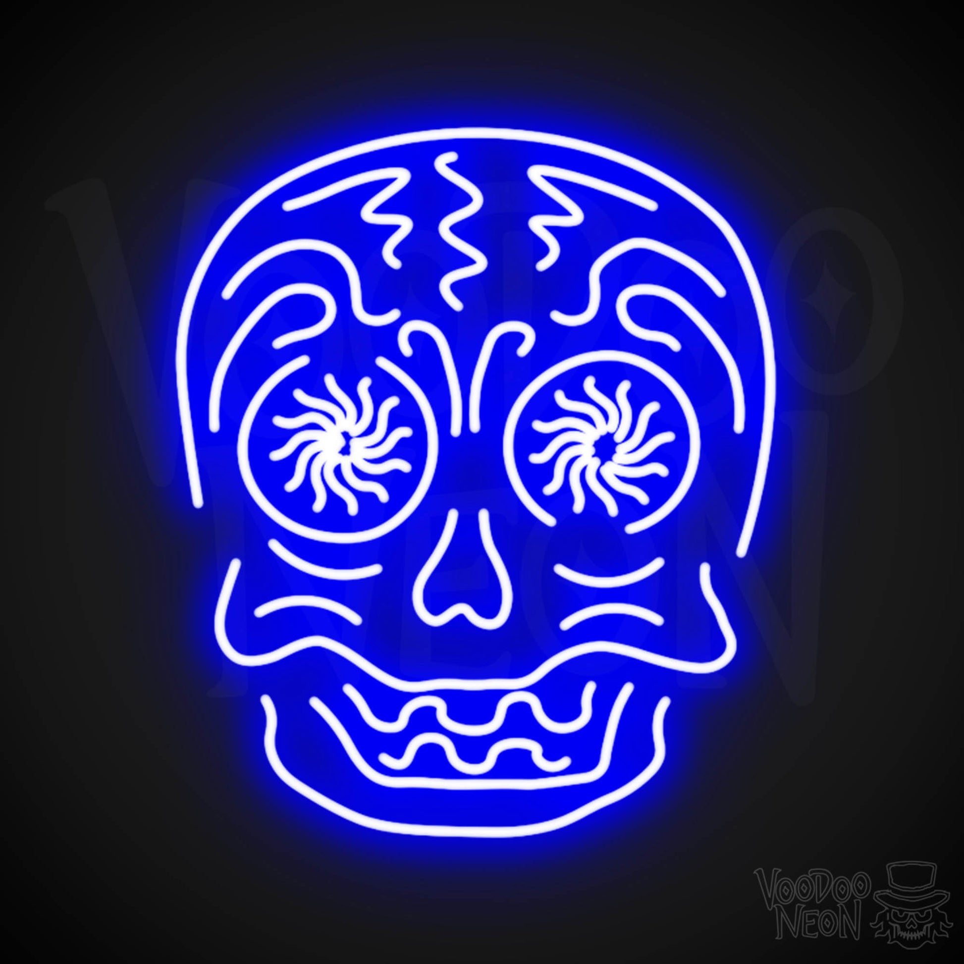 Day Of The Dead Neon Sign - Neon Day Of The Dead Sign - Color Dark Blue