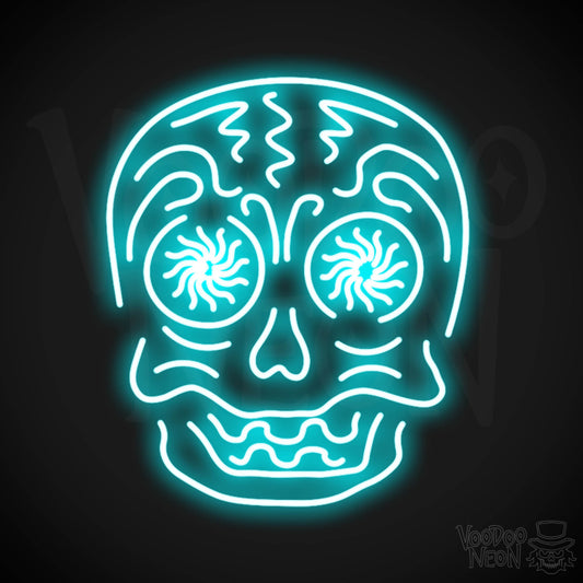 Day Of The Dead Neon Sign - Neon Day Of The Dead Sign - Color Ice Blue