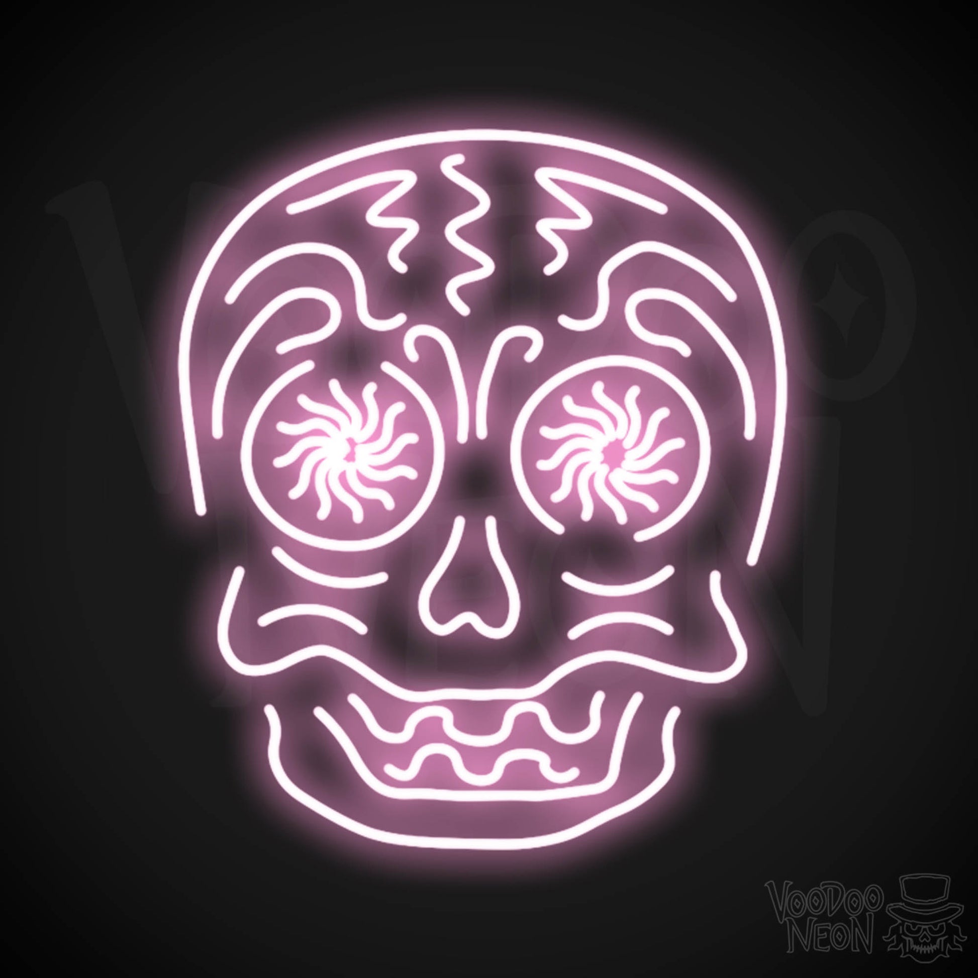 Day Of The Dead Neon Sign - Neon Day Of The Dead Sign - Color Light Pink