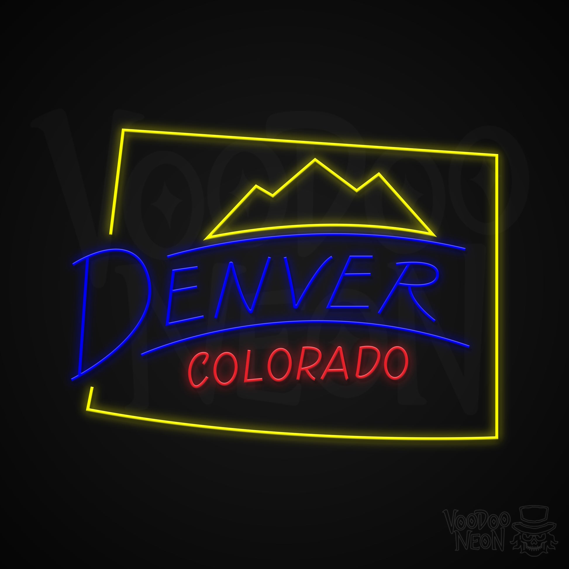 Denver, Colorado Neon Sign - Multi-Color