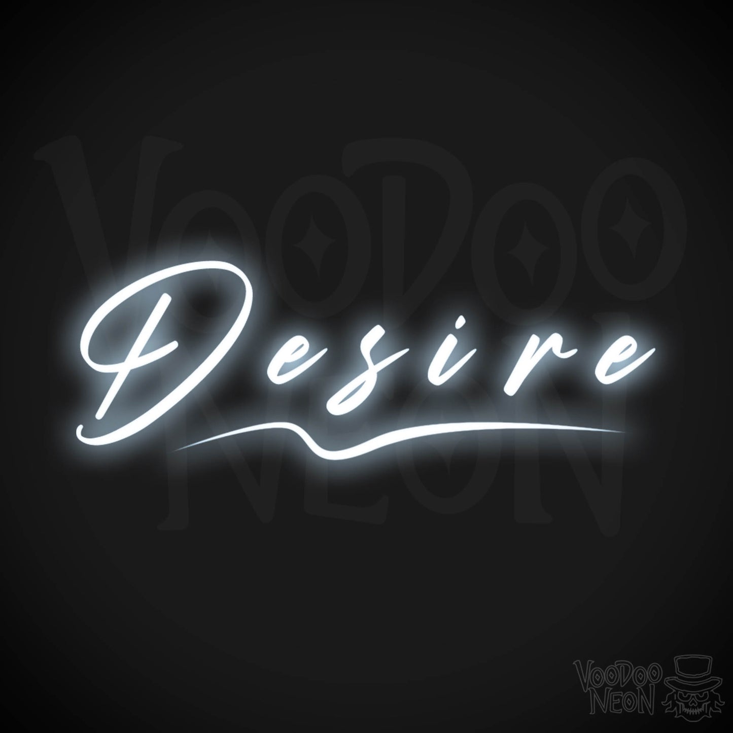 Desire Neon Sign - Neon Desire Sign - Color Cool White