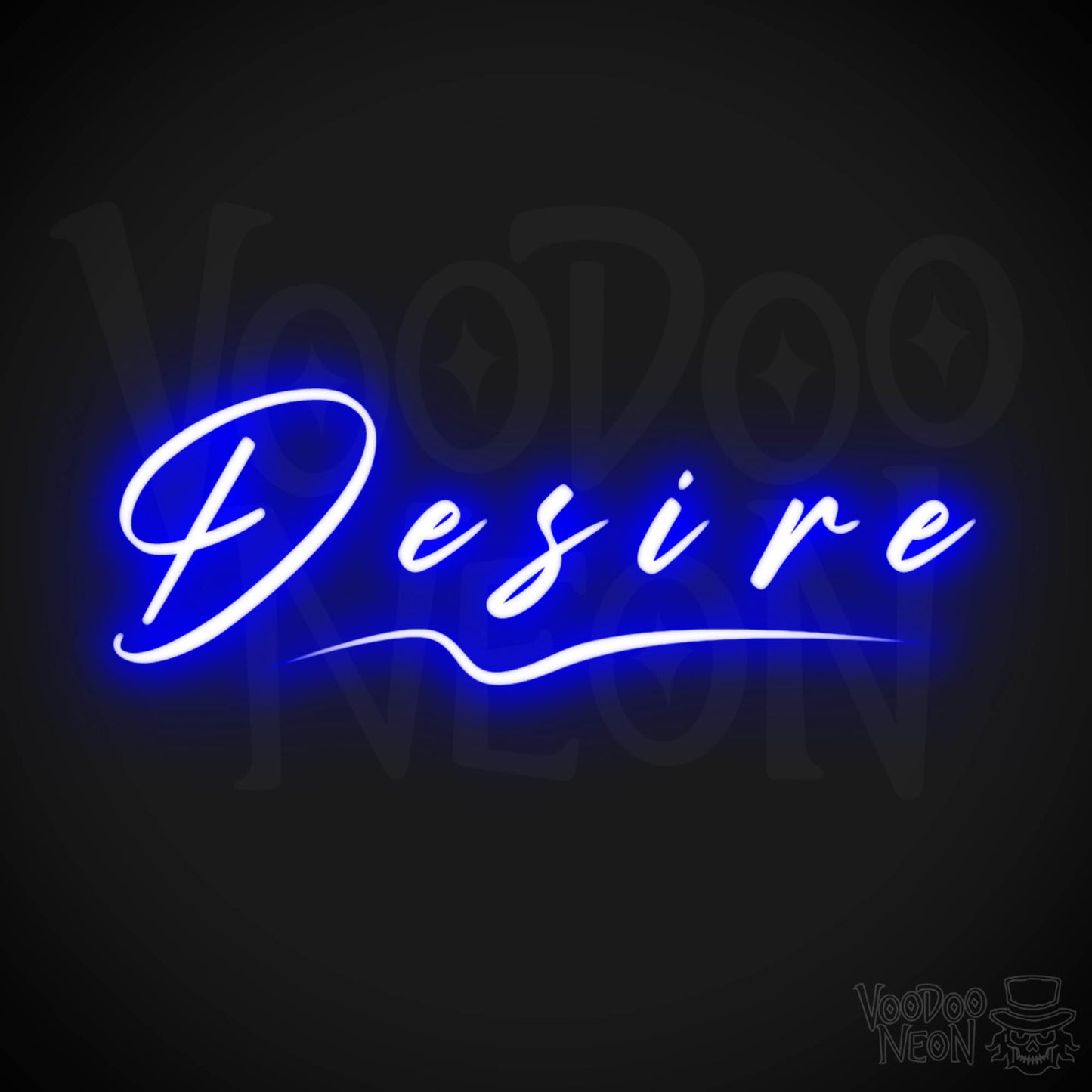 Desire Neon Sign - Neon Desire Sign - Color Dark Blue