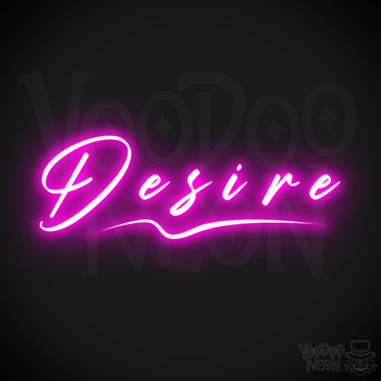 Desire Neon Sign - Neon Desire Sign - Color Pink
