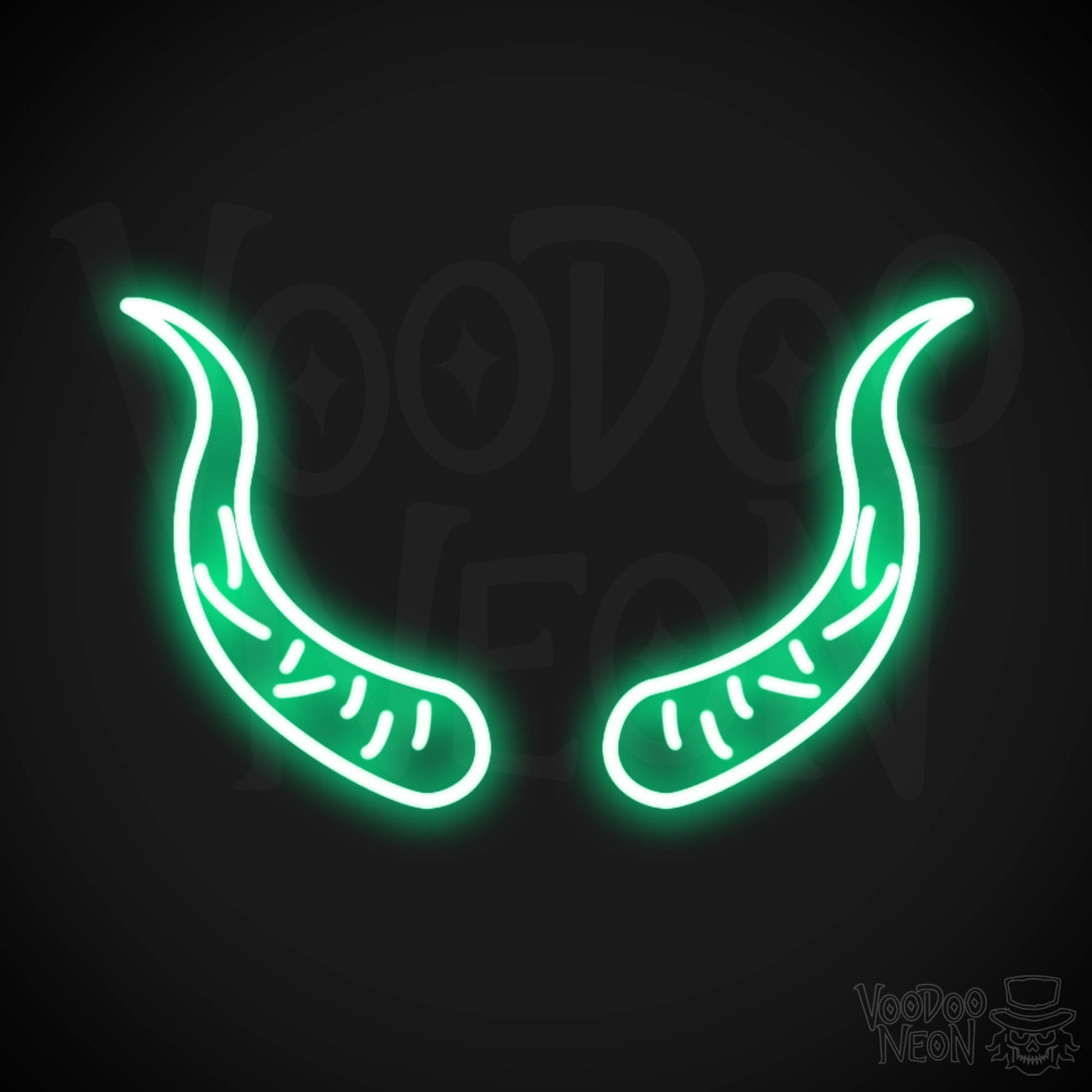 Devil Horns Neon Sign - Neon Devil Horns - LED Neon Wall Art - Color Green