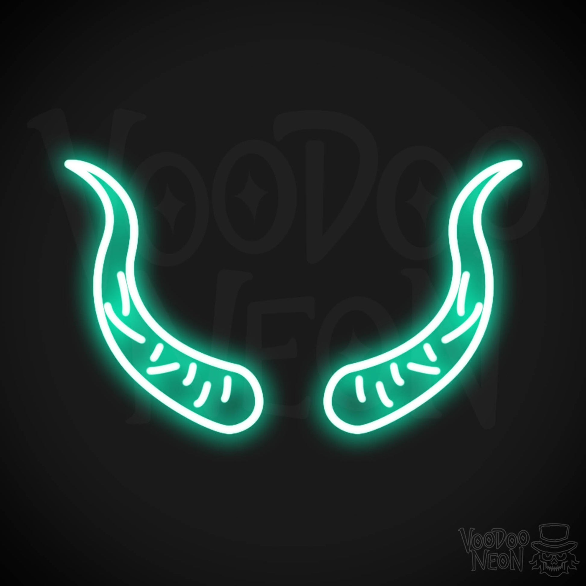 Devil Horns Neon Sign - Neon Devil Horns - LED Neon Wall Art - Color Light Green