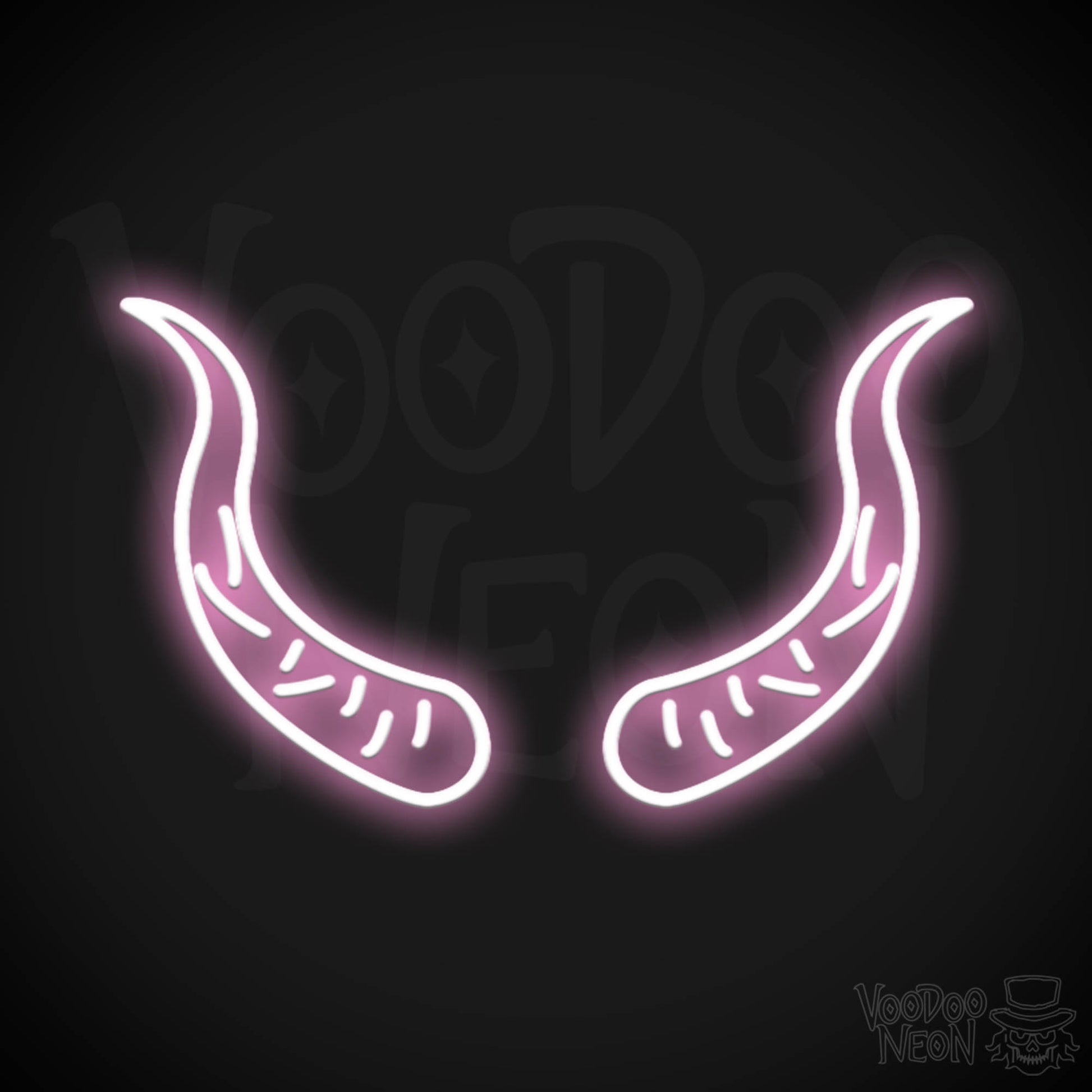 Devil Horns Neon Sign - Neon Devil Horns - LED Neon Wall Art - Color Light Pink