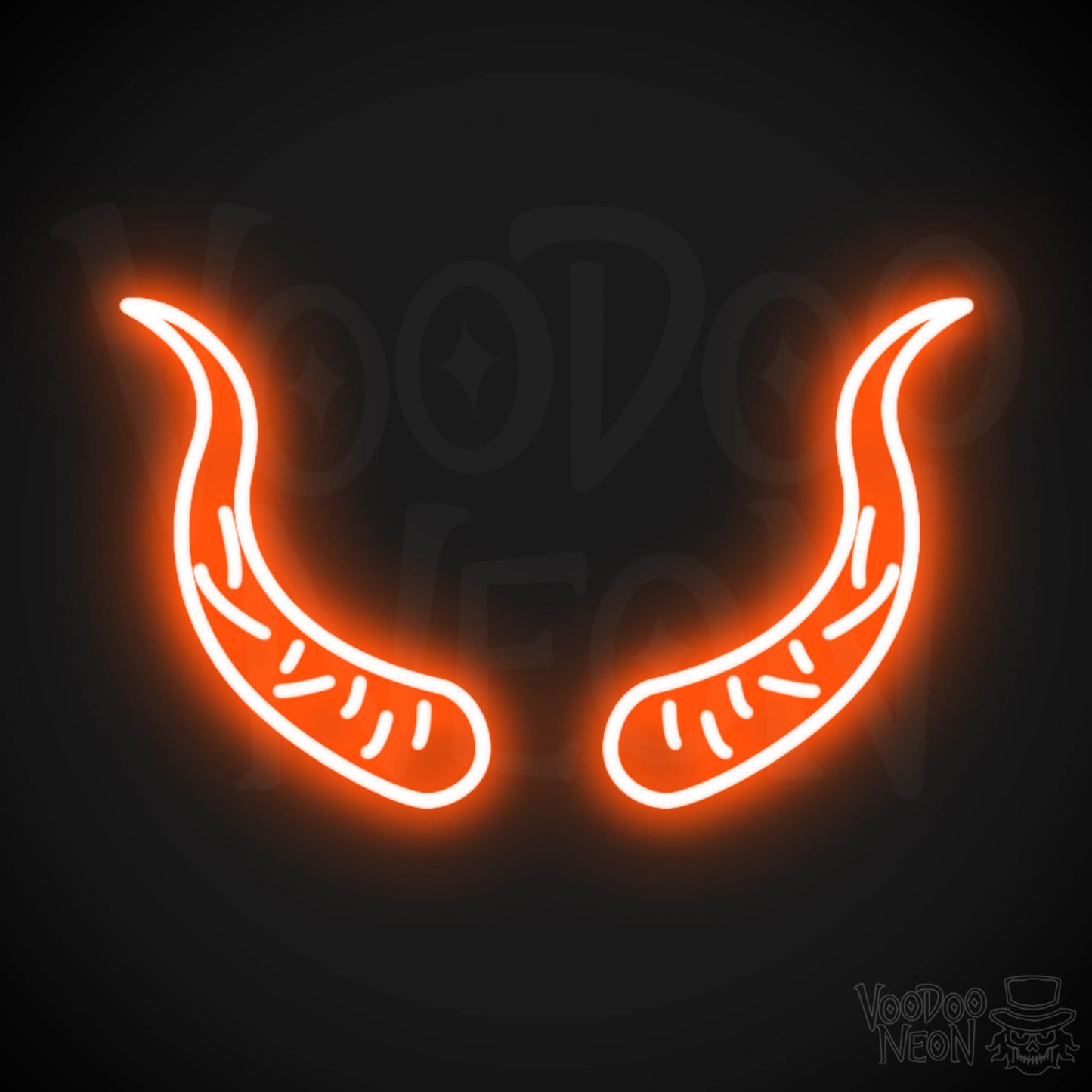 Devil Horns Neon Sign - Neon Devil Horns - LED Neon Wall Art - Color Orange
