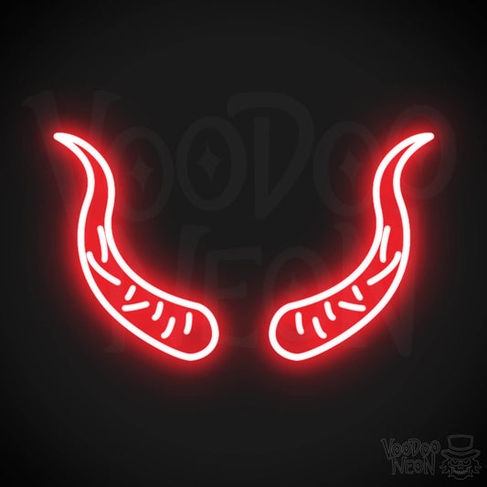 Devil Horns Neon Sign - Neon Devil Horns - LED Neon Wall Art - Color Red