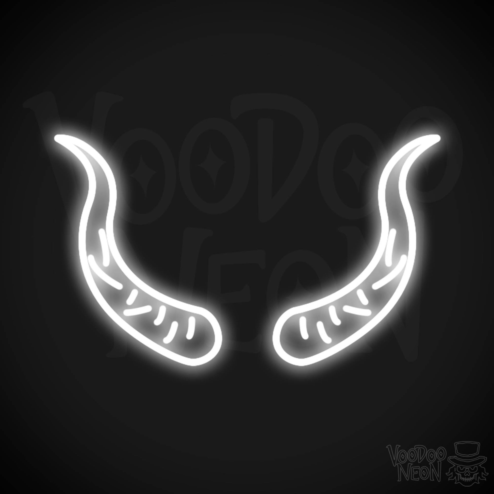 Devil Horns Neon Sign - Neon Devil Horns - LED Neon Wall Art - Color White