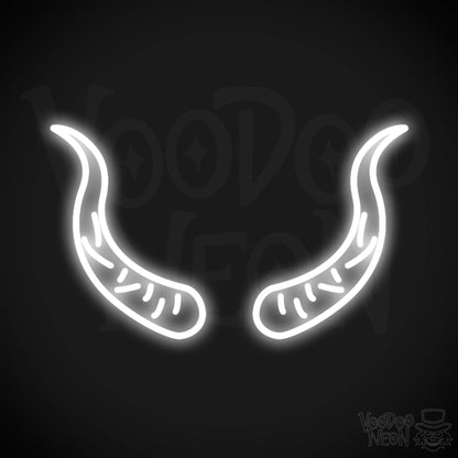 Devil Horns Neon Sign - Neon Devil Horns - LED Neon Wall Art - Color White