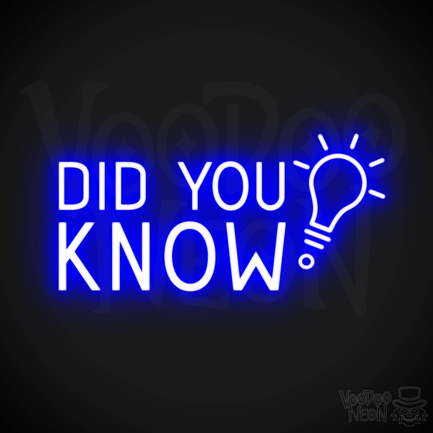 Did You Know Neon Sign - Did You Know Sign - Color Dark Blue