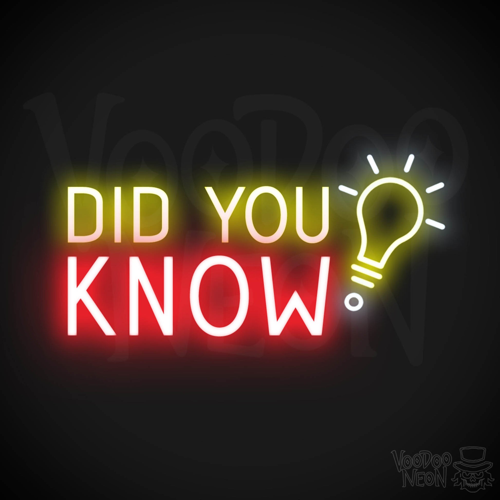 Did You Know Neon Sign - Did You Know Sign - Color Multi-Color
