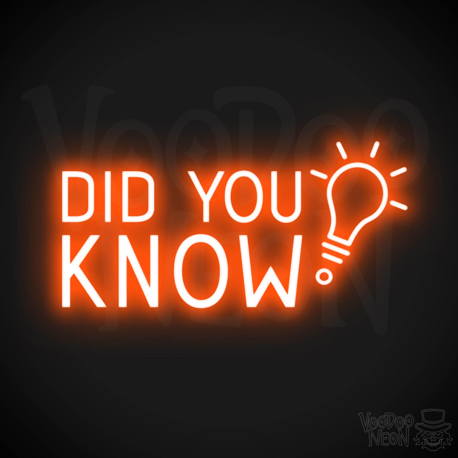 Did You Know Neon Sign - Did You Know Sign - Color Orange