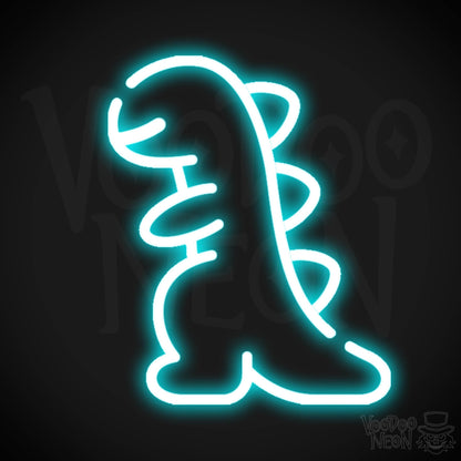 Dinosaur Neon Sign - Neon Dinosaur Sign - LED Wall Art - Color Ice Blue