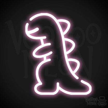 Dinosaur Neon Sign - Neon Dinosaur Sign - LED Wall Art - Color Light Pink