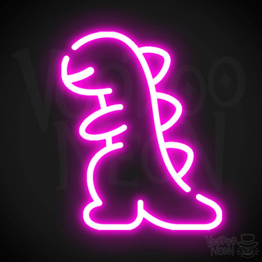 Dinosaur Neon Sign - Neon Dinosaur Sign - LED Wall Art - Color Pink