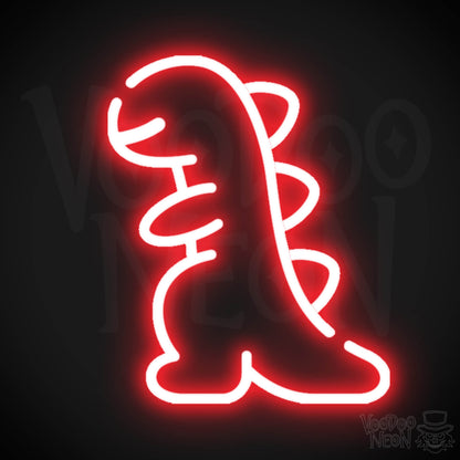 Dinosaur Neon Sign - Neon Dinosaur Sign - LED Wall Art - Color Red