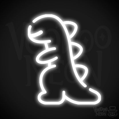 Dinosaur Neon Sign - Neon Dinosaur Sign - LED Wall Art - Color White