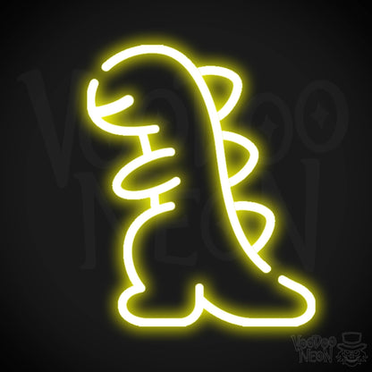 Dinosaur Neon Sign - Neon Dinosaur Sign - LED Wall Art - Color Yellow