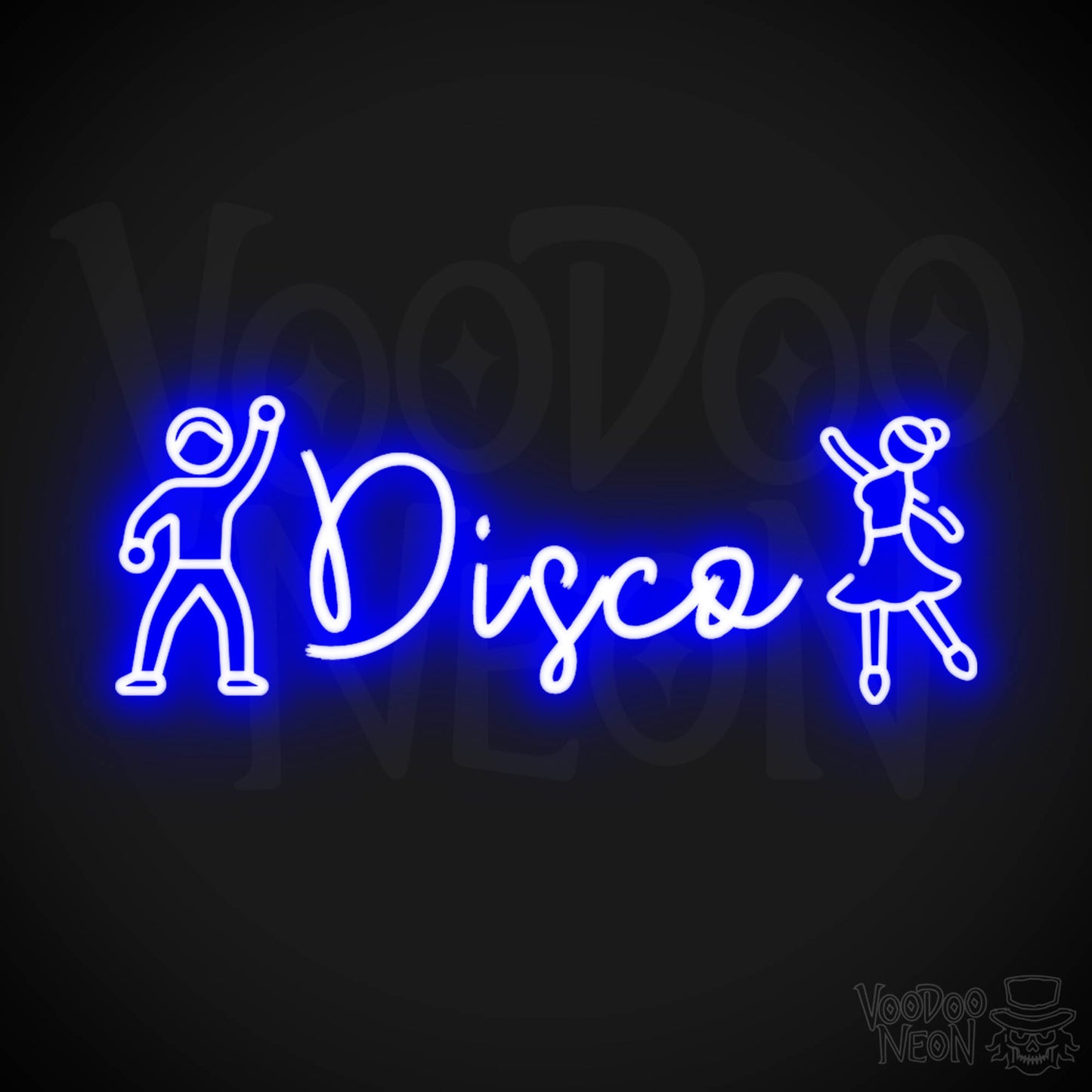 Disco Neon Sign - LED Neon Wall Art - Color Dark Blue