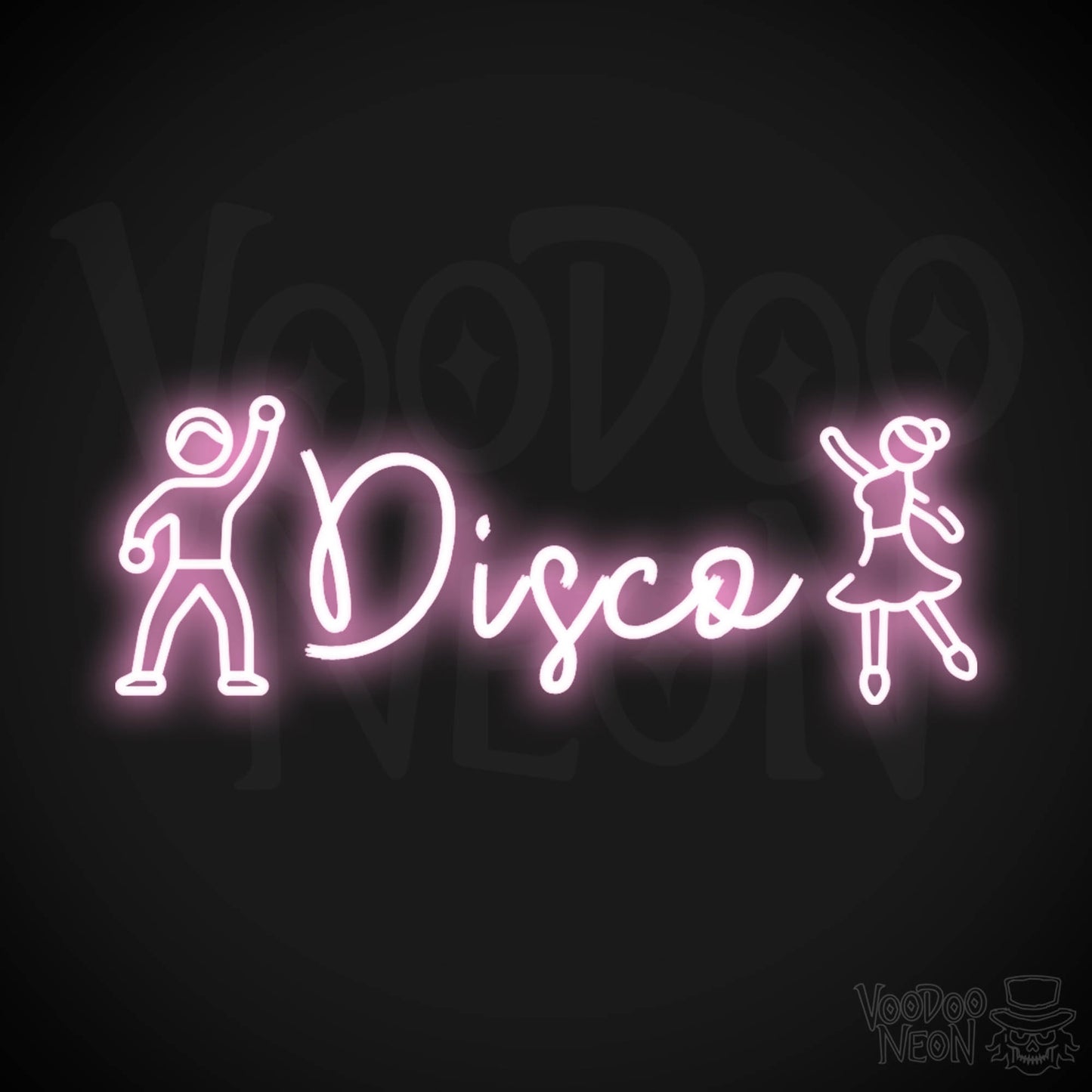 Disco Neon Sign - LED Neon Wall Art - Color Light Pink