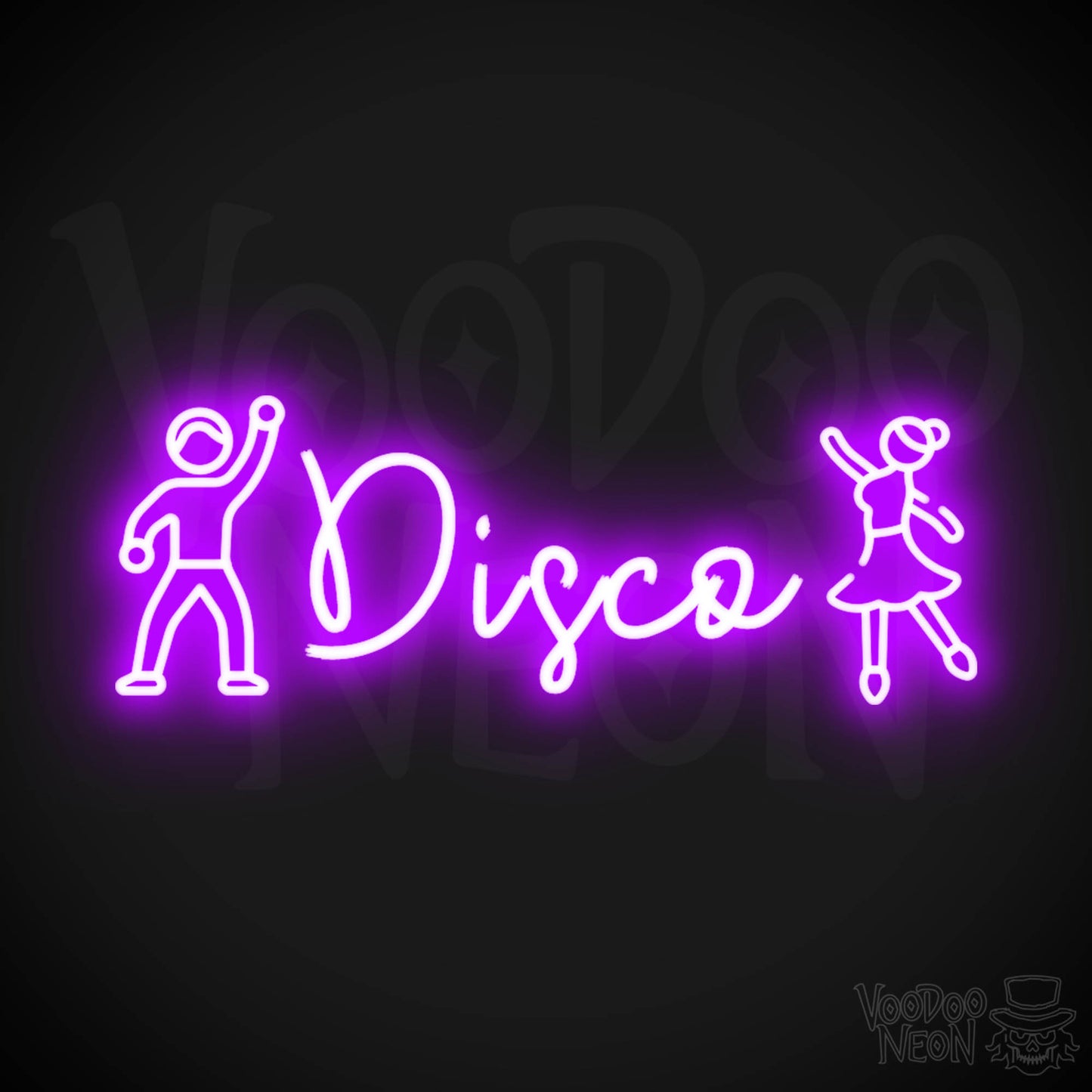 Disco Neon Sign - LED Neon Wall Art - Color Purple