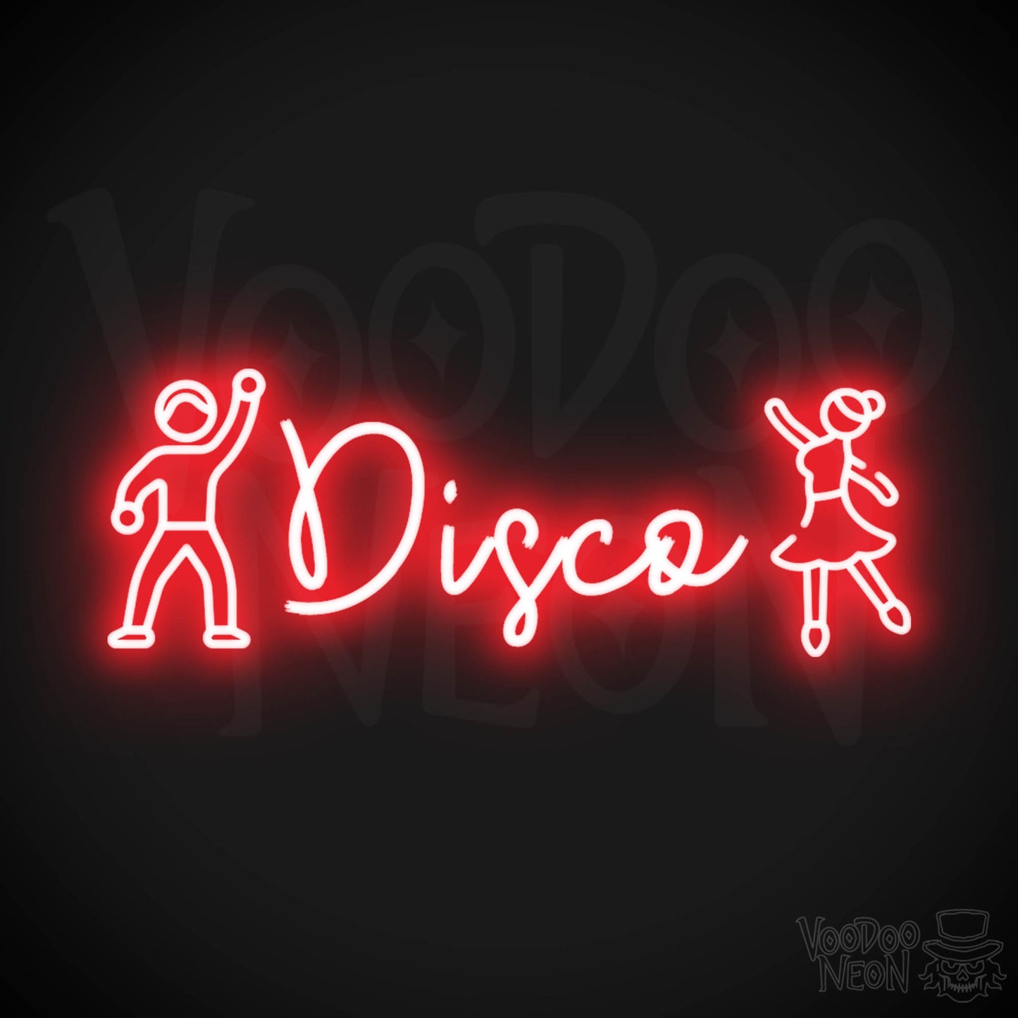 Disco Neon Sign - LED Neon Wall Art - Color Red