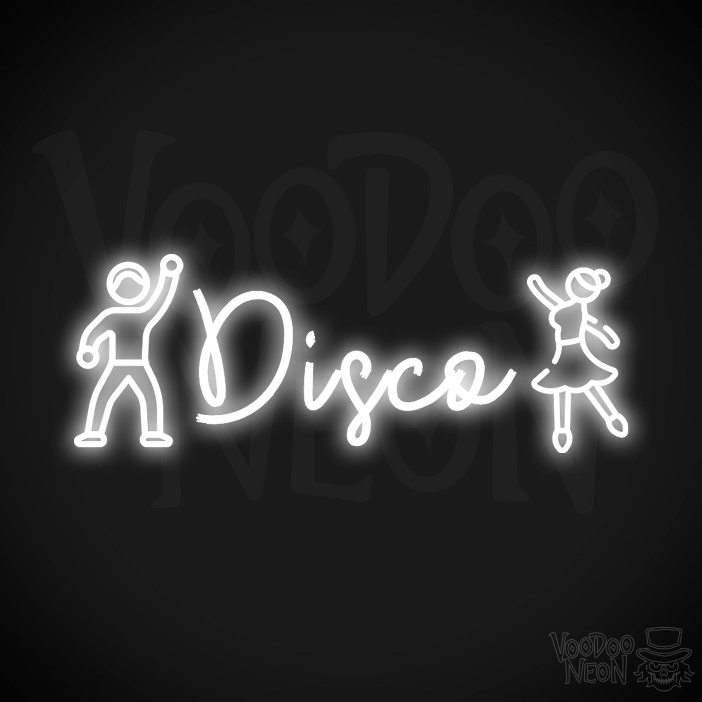 Disco Neon Sign - LED Neon Wall Art - Color White