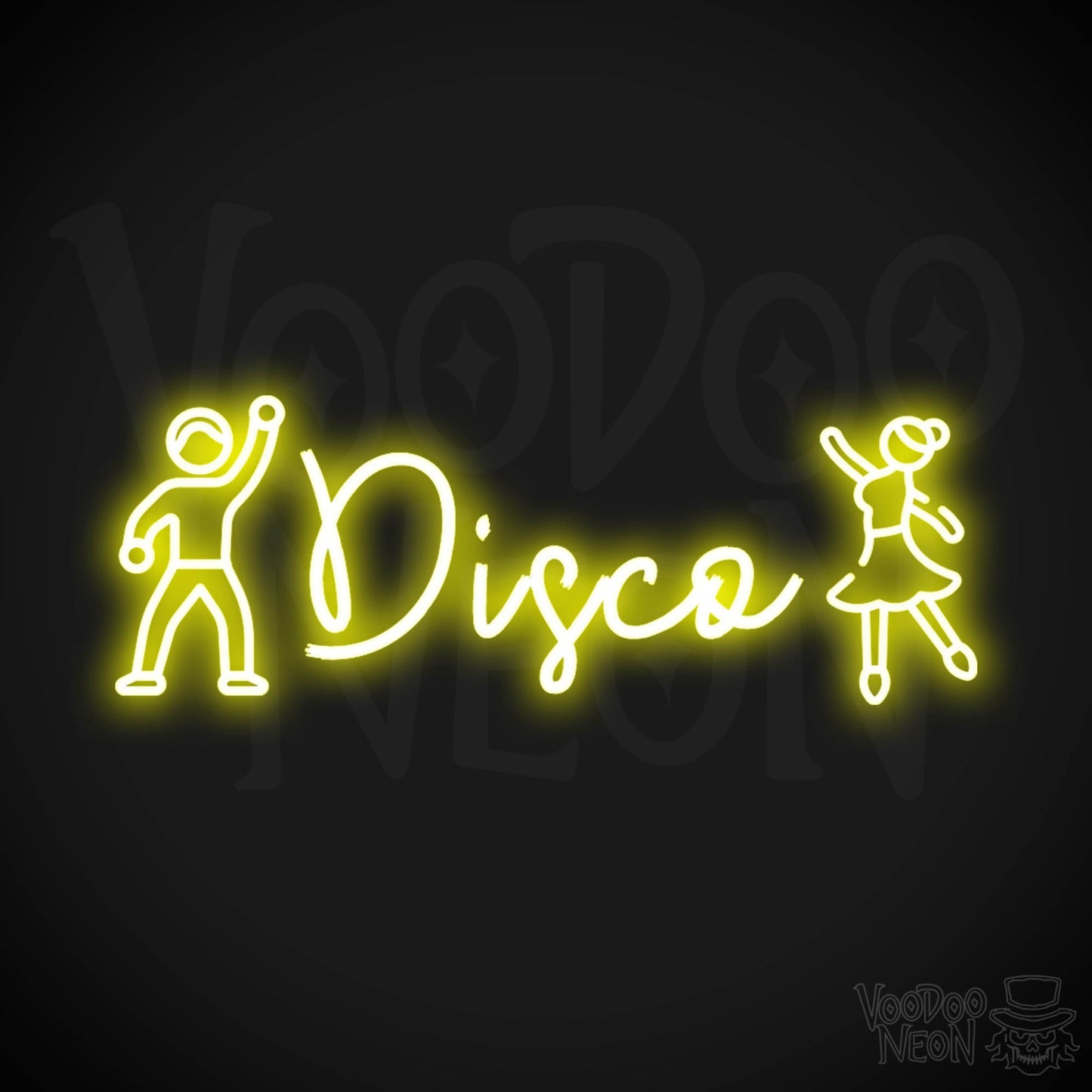 Disco Neon Sign - LED Neon Wall Art - Color Yellow