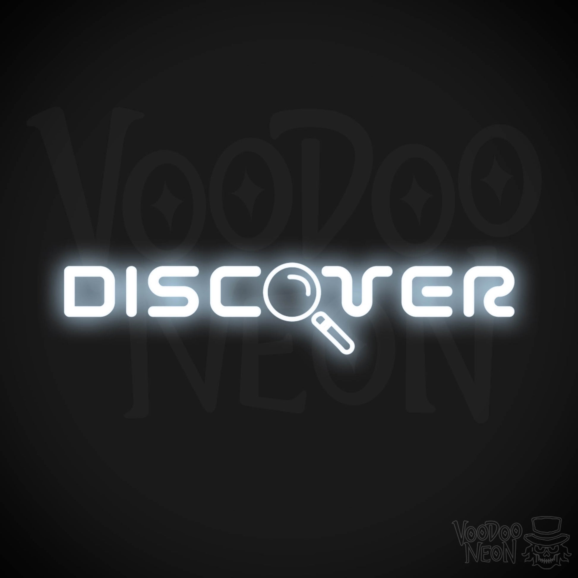 Discover Neon Sign - Neon Discover Sign - Word Sign - Color Cool White