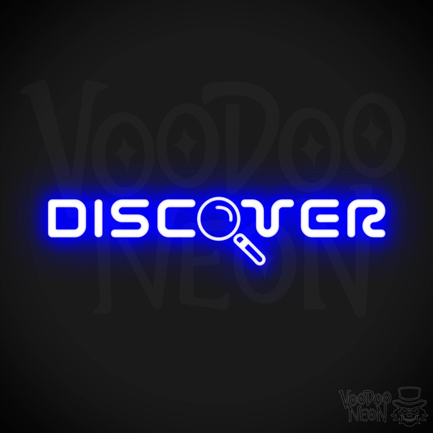 Discover Neon Sign - Neon Discover Sign - Word Sign - Color Dark Blue