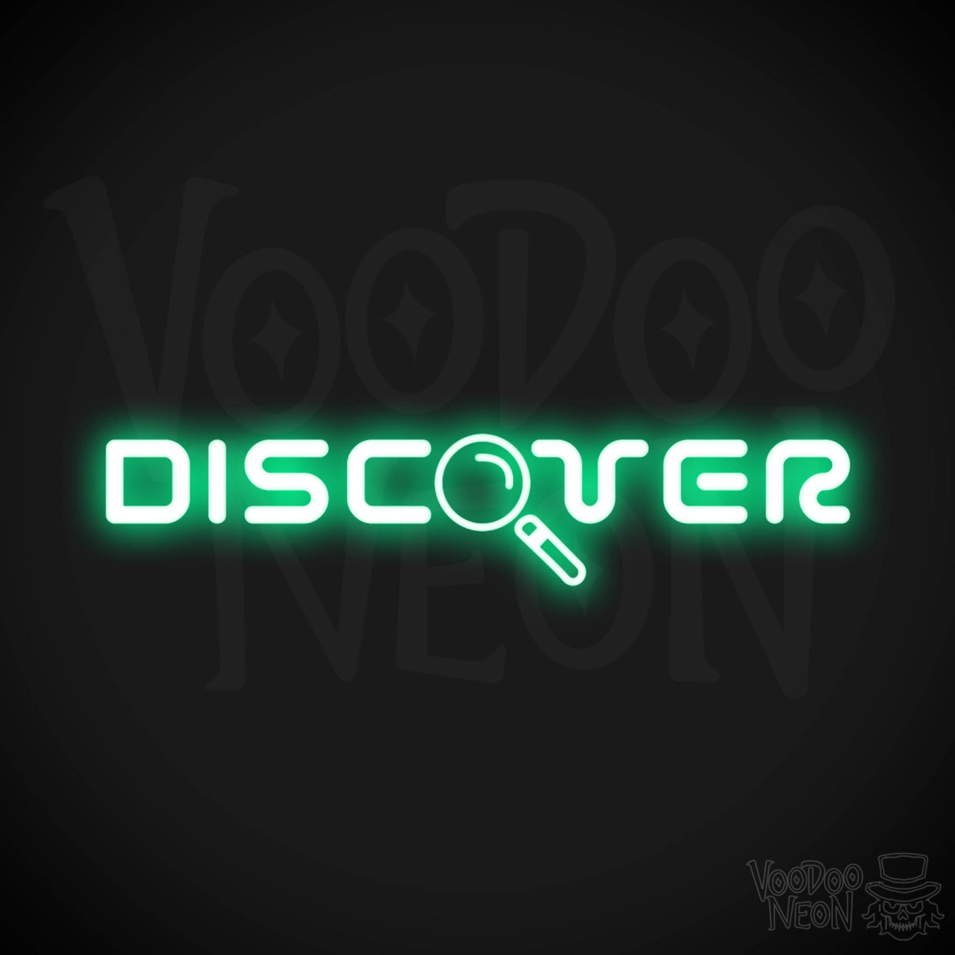 Discover Neon Sign - Neon Discover Sign - Word Sign - Color Green