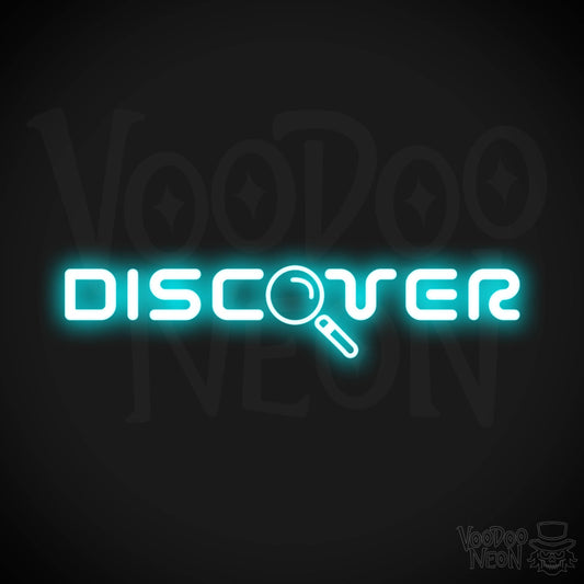 Discover Neon Sign - Neon Discover Sign - Word Sign - Color Ice Blue